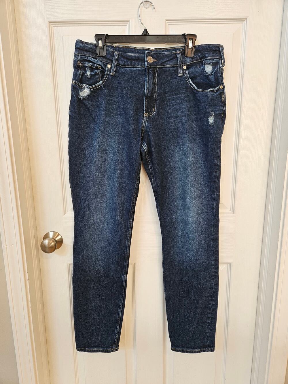 Silver Jeans Co. Boyfriend Distressed Dark Wash Jeans Women's Size 12